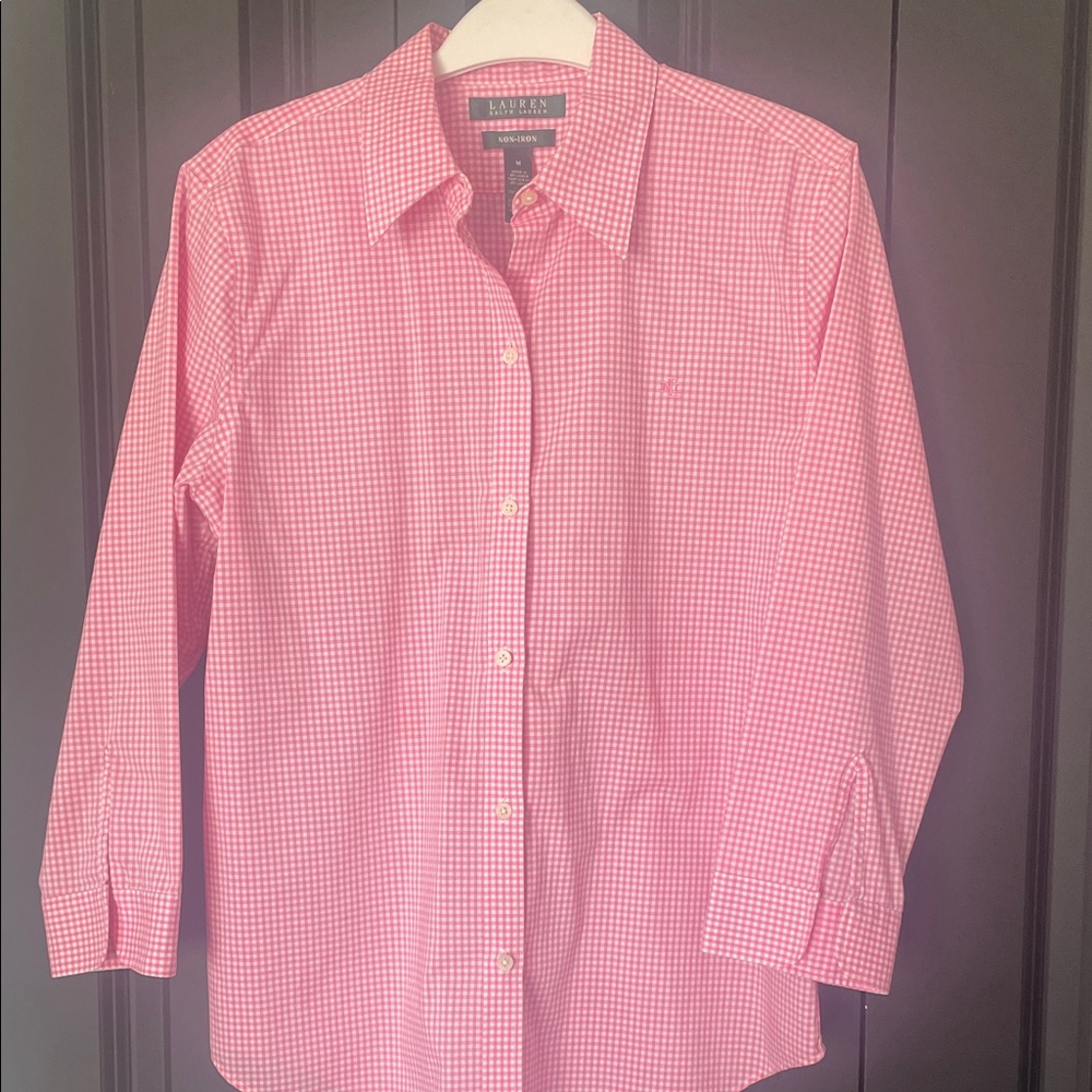 Lauren Ralph Lauren Pink Checkered Gingham Shirt